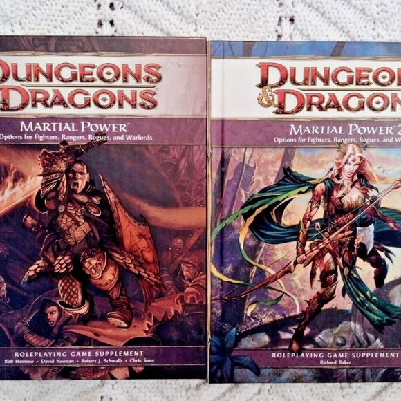 Dungeons and Dragons D&D 4th Edition Martial & Martial Power 2  Lot Hardcover - Picture 2 of 3